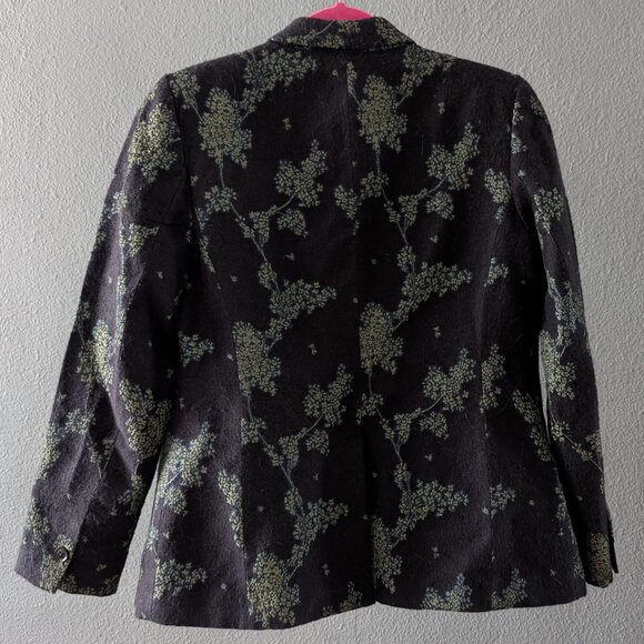 Women's Dark Blue Floral Banana Republic Heritage Collection Lean Blazer Sz 10 - Picture 3 of 9